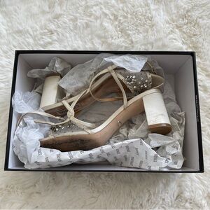 Badgley Mischka Women's Finesse Embellished Block Heel Sandals Size 7.5